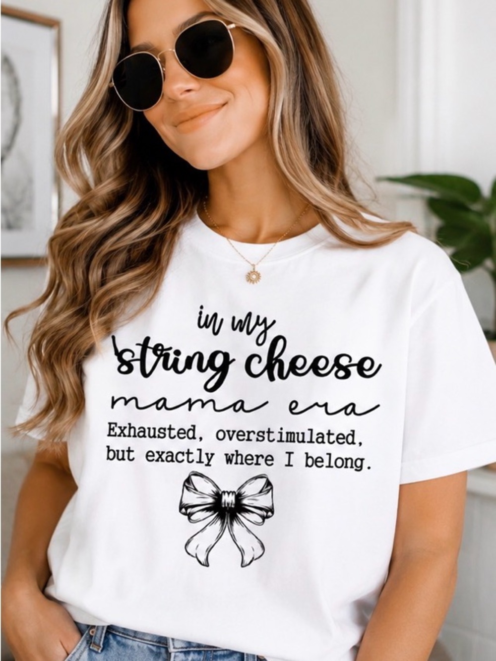 Women's 'String Cheese Mama Era' Graphic Tee - White
